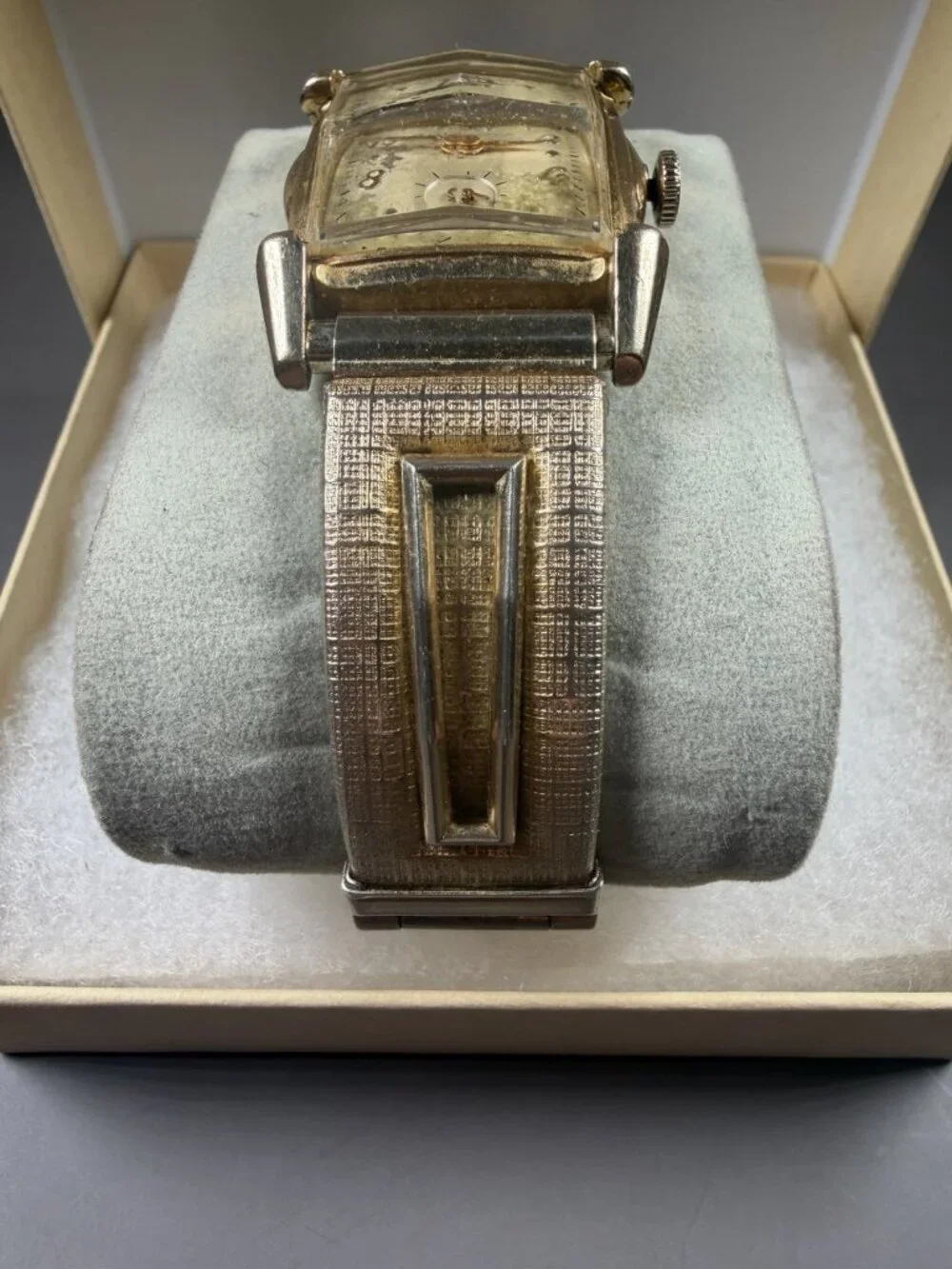 1953 Bulova L3 Curved Tank Manual Wind Wristwatch Small Seconds Runs? AS-IS VTG